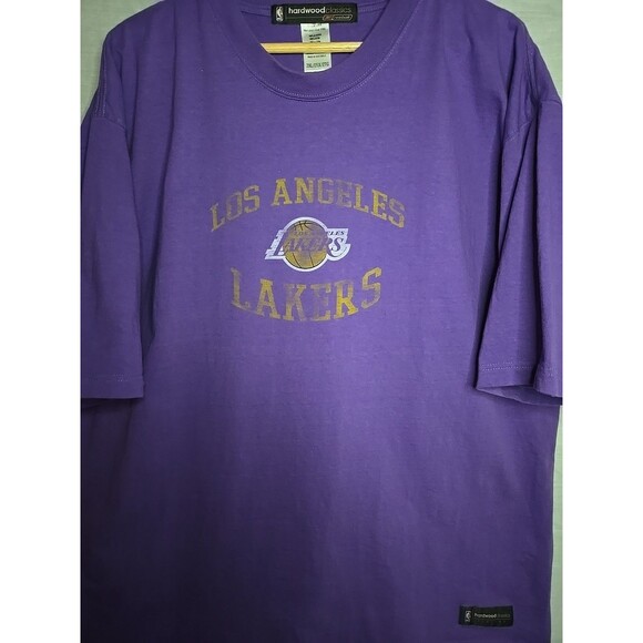 Los Angeles Lakers Reebok Hardwood Classics NBA T-Shirt, Sz 2XL, Purple - Picture 4 of 9
